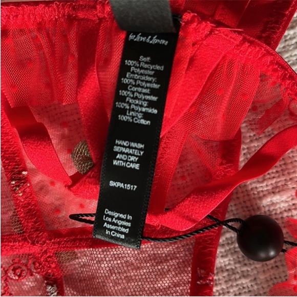 NWT
2 pc
For Love & Lemons Rouge Underwire bustier & panty set 
Sz L
Cherry red - Picture 12 of 15